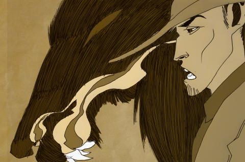 ilustracion El perro de Baskerville: Stapleton y su sabueso