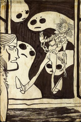 ilustracion Canción de Navidad: Marley desaparece por la ventana