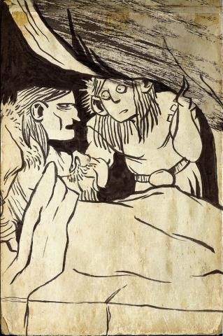 ilustracion Canción de Navidad: Aparición del fantasma de las navidades pasadas