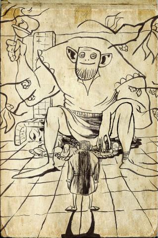 ilustracion Canción de Navidad: Aparición del fantasma de las navidades presentes