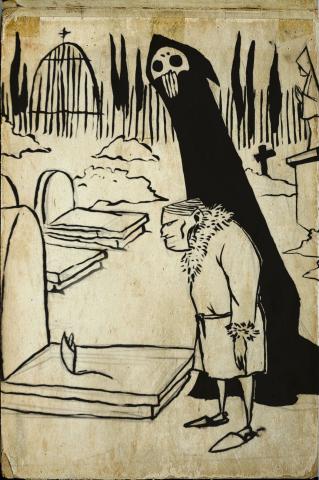 ilustracion Canción de Navidad: Scrooge ve su propia lápida