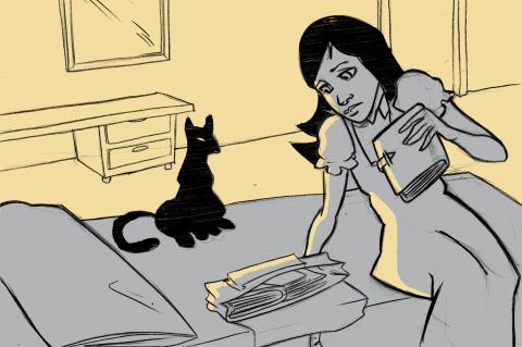 ilustracion El diario de Ana Frank: Recoge sus pertenencias