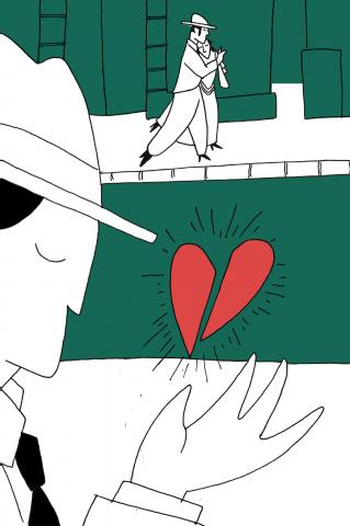 ilustracion Noches blancas: Nastenka se marcha con el inquilino