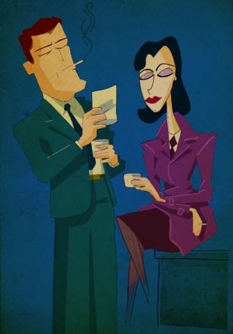 ilustracion El sueño eterno: Vivian muestra a Marlowe la foto de Carmen desnuda