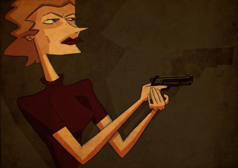 ilustracion El sueño eterno: Carmen aprende a disparar