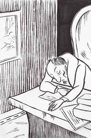 ilustracion La muerte de Iván Ilich: Despacho de Iván