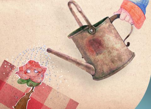 ilustracion El principito: Despertar de la flor