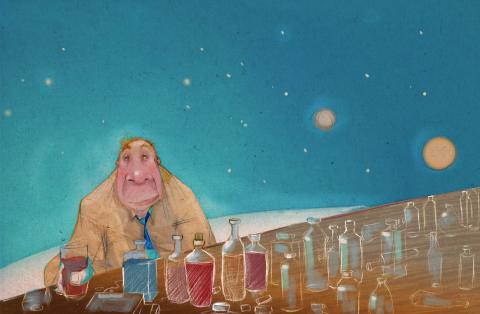 ilustracion El principito: El planeta del bebedor