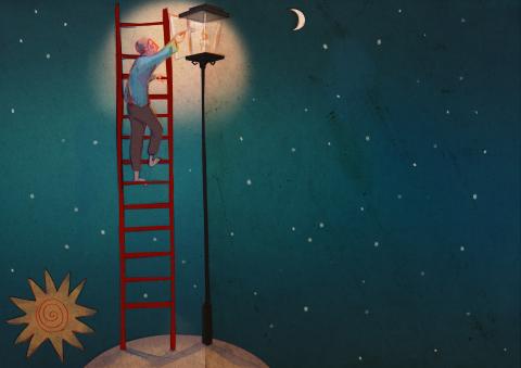 ilustracion El principito: El planeta del farolero