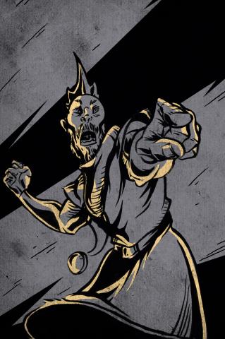 ilustracion Hamlet: El rey muestra sus verdaderas intenciones a solas