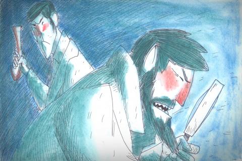 ilustracion Moby-Dick: Starbuck ve los mosquetes y piensa en matar al capitán Ahab