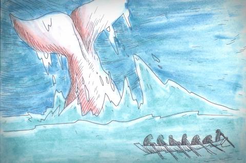 ilustracion Moby-Dick: Ballena blanca