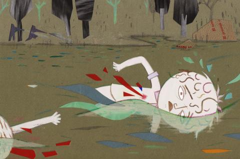 ilustracion Las aventuras de Huckleberry Finn: La muerte de Buck, el pequeño de los Grangerford, y su primo