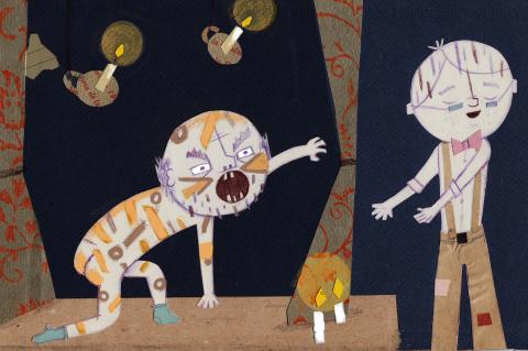 ilustracion Las aventuras de Huckleberry Finn: La representación de «El camelopardo del rey» o «La realeza sin par»