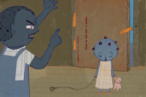 ilustracion Las aventuras de Huckleberry Finn: Jim recuerda con pesadumbre aquella vez que riñó sin motivo a su hija pequeña