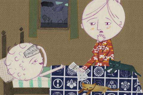 ilustracion Las aventuras de Huckleberry Finn: Tom le explica a su tía Sally cómo organizó la fuga de Jim, aun sabiendo que la dueña de Jim ya le había dado la libertad