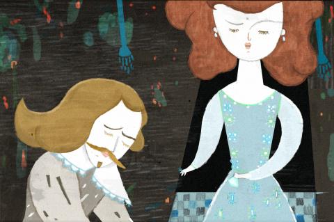 ilustracion Los tres mosqueteros: El Duque de Buckingham declara su amor a la Reina de Francia