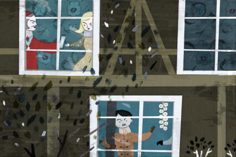 ilustracion Los tres mosqueteros: Espiando los planes secretos de Richelieu y Milady