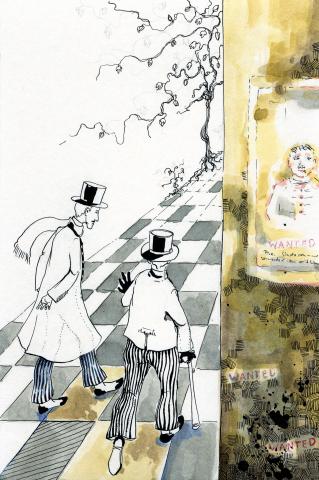 ilustracion El extraño caso del doctor Jekyll y el señor Hyde: Paseo dominical de Utterson y Einfield