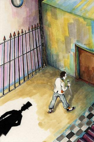 ilustracion El extraño caso del doctor Jekyll y el señor Hyde: Utterson espera escondido a Hyde