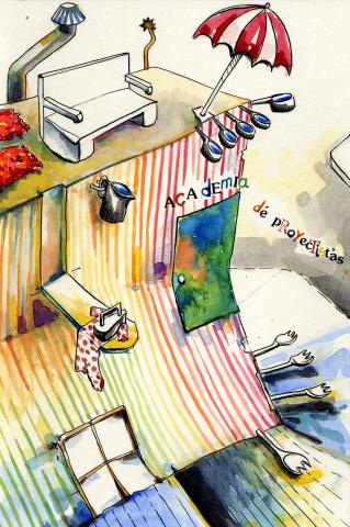 ilustracion Los viajes de Gulliver: La Academia de Proyectistas