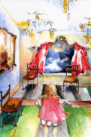 ilustracion Los viajes de Gulliver: El espíritu de Alejandro Magno