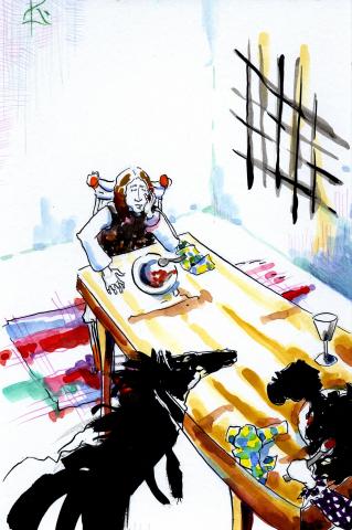 ilustracion Los viajes de Gulliver: Gulliver de nuevo en su país de origen