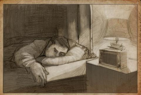 ilustracion A sangre fría: Suena la noticia por la radio robada