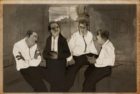 ilustracion A sangre fría: Reunión del departamento de investigaciones de Kansas