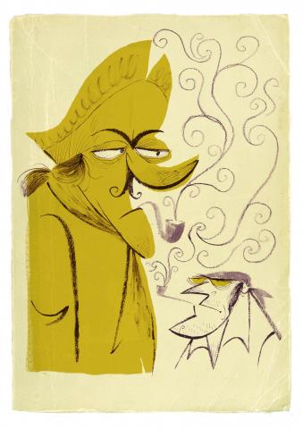 ilustracion La isla del tesoro: El capitán y John Silver intentan negociar