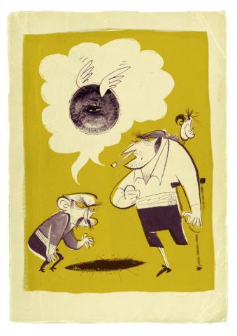 ilustracion La isla del tesoro: Los piratas encuentran un agujero en lugar del tesoro