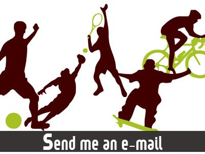 ilustracion Deportistas con el texto Send me an e-mail