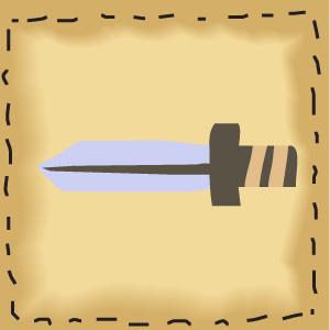 ilustracion Botón de retroceder en forma de espada