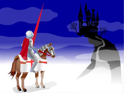 ilustracion San Jorge en el camino al castillo