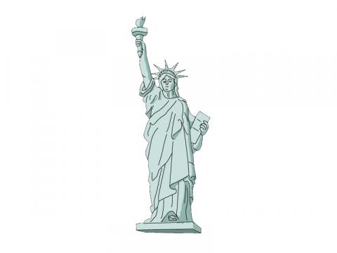 ilustracion Estatua de la Libertad, Nueva York, Estados Unidos