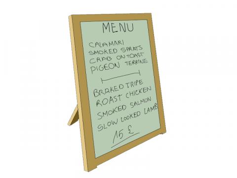 ilustracion Menú del día en inglés