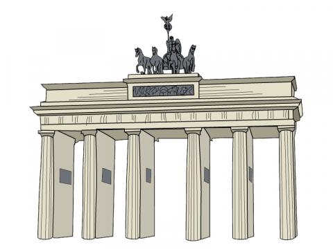 ilustracion Puerta de Brandeburgo, Berlín, Alemania