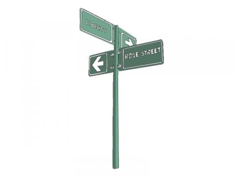 ilustracion Señal de tráfico indicando las calles