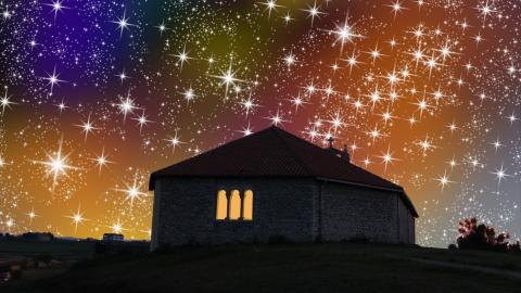 ilustracion Escena nocturna de cielo estrellado