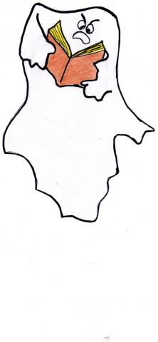 ilustracion Fantasma leyendo
