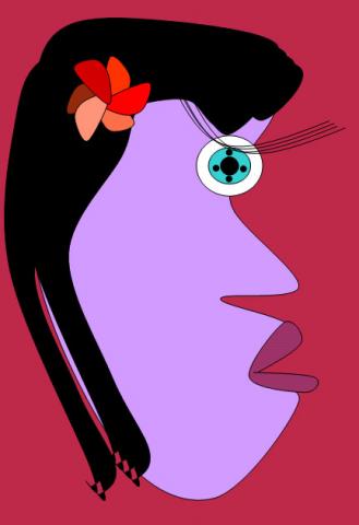 ilustracion Mujer con pupila en iris.