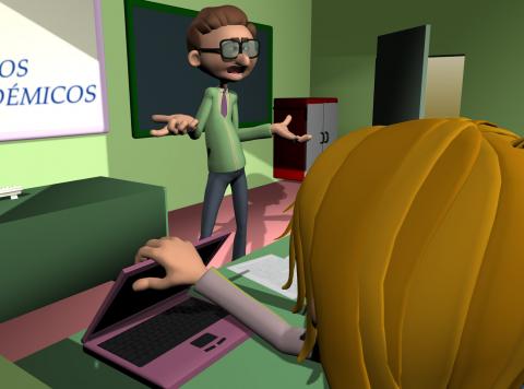 ilustracion Explicando en clase los textos académicos