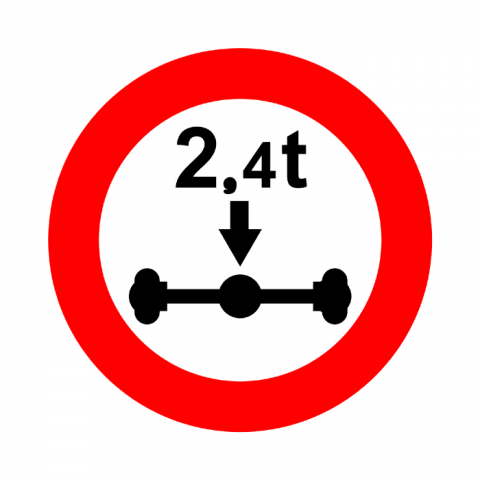 ilustracion Prohibición de paso: Limitación de masa por eje