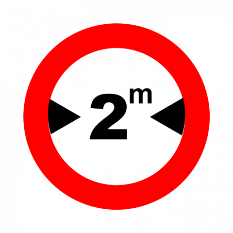 ilustracion Prohibición de paso: Limitación de anchura