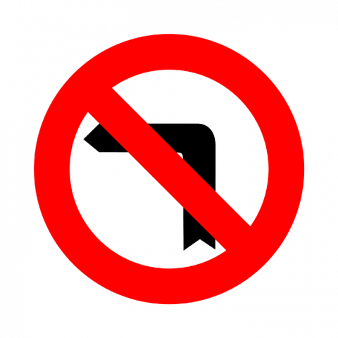 ilustracion Giro a la izquierda prohibido