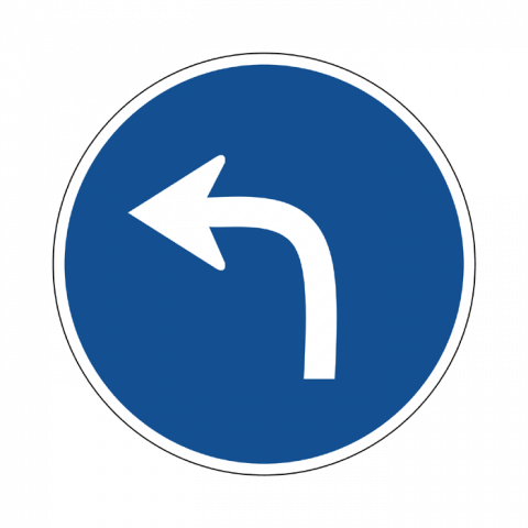 ilustracion Sentido obligatorio: Giro a la izquierda