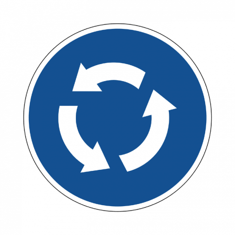 ilustracion Intersección de sentido giratorio obligatorio