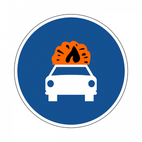 ilustracion Calzada para vehículos que transporten materias explosivas o inflamables