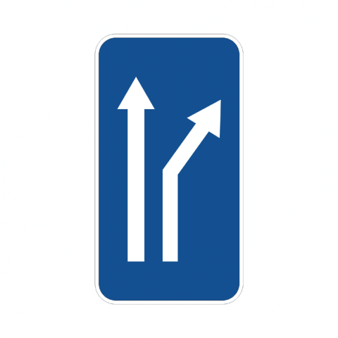 ilustracion Bifurcación hacia la derecha en calzada de dos carriles