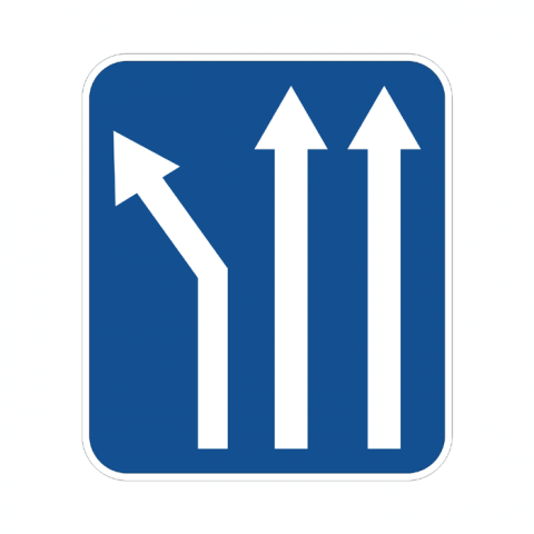 ilustracion Bifurcación hacia la izquierda en calzada de tres carriles